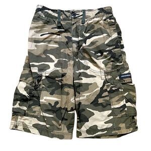 UnionBay Camouflage Boy’s Medium Long Cargo Shorts w 6 Pockets w Adjustable Tie